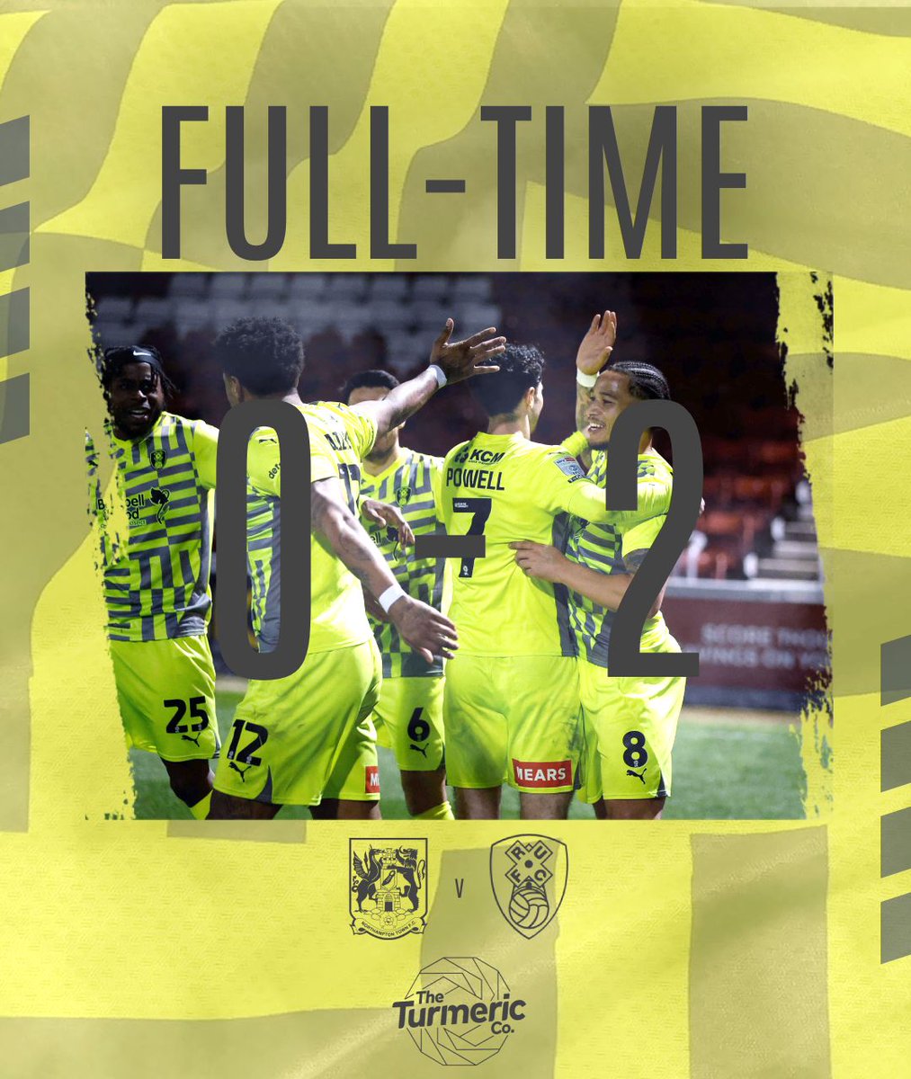 FT | Northampton Town 0 v 2 Rotherham United

A first three points for Matt Hamshaw's Millers on the road! 😍

Powered by <a href="/TheTurmericCo/">The Turmeric Co.</a>. 🌱

#rufc | #ForeverTogetherForeverProud