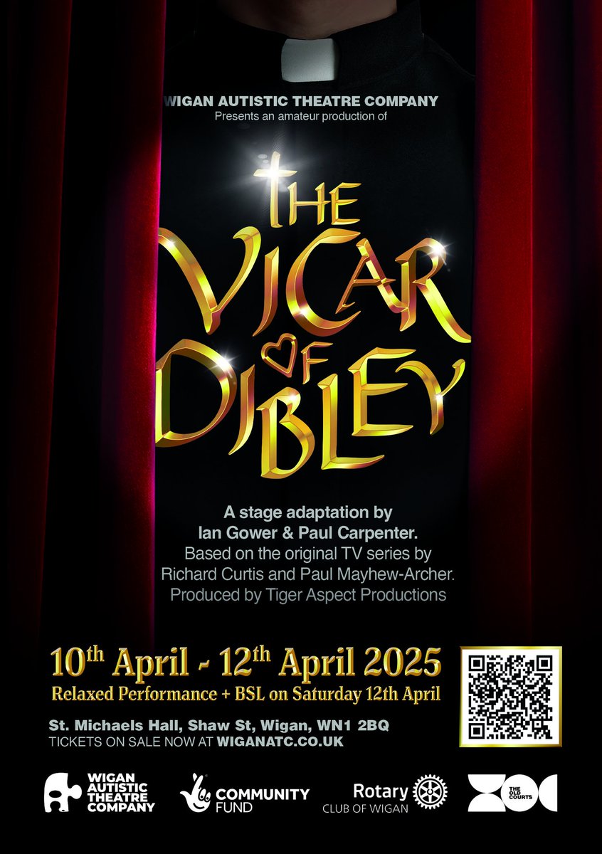 wiganatc's tweet photo. @Autism_Friends Wigan autistic theatre company is staging its first production of 2025 and it's The Vicar of Dibley  could it be possible if you could share this 😀
Date: 10 apr • 19:00
Location: Shaw Street, Wigan, WN1 2BQ

https://t.co/SAnWdRgZdA https://t.co/DZTRYDzxFq