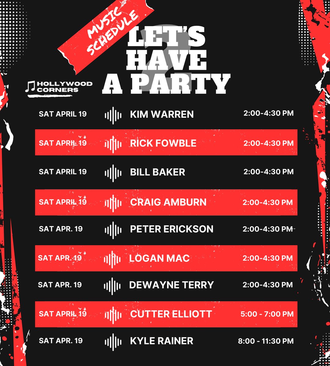 Mark your calendars! The 2nd Annual Let’s Have a Party fundraiser is happening on April 19th at Hollywood Corners Stop by anytime from 2 PM to 11:30 PM for delicious food, live music, and a whole lot of fun—all while supporting the Korral.