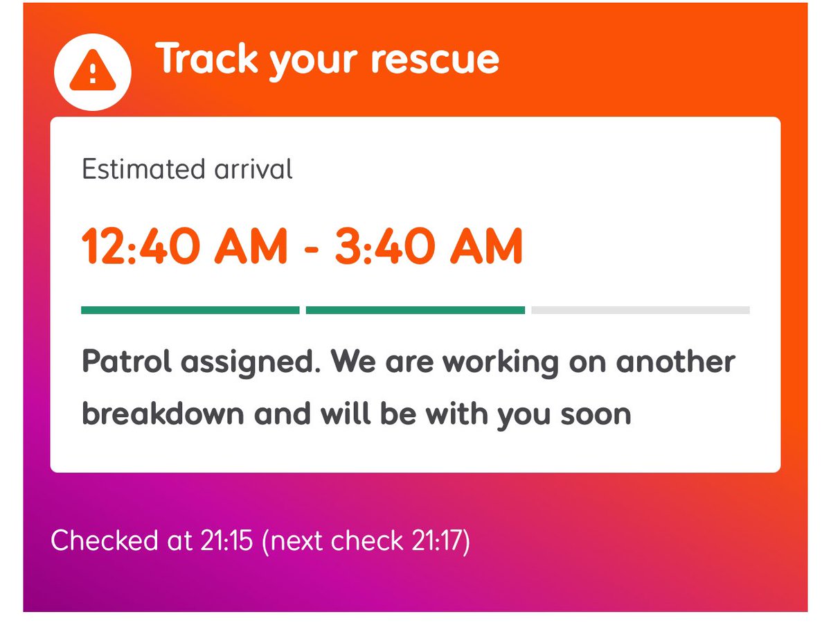 GolfandFlying's tweet photo. @TheRAC_UK so that’s potentially 9 hours after logging the breakdown on your painfully unreliable app. 9 hours?

Nearly 5 years of membership and this is the first time I’ve actually actioned anything. Ended up paying for my own recovery. What a waste of 5 years worth of payments https://t.co/SQUkKGW3x6