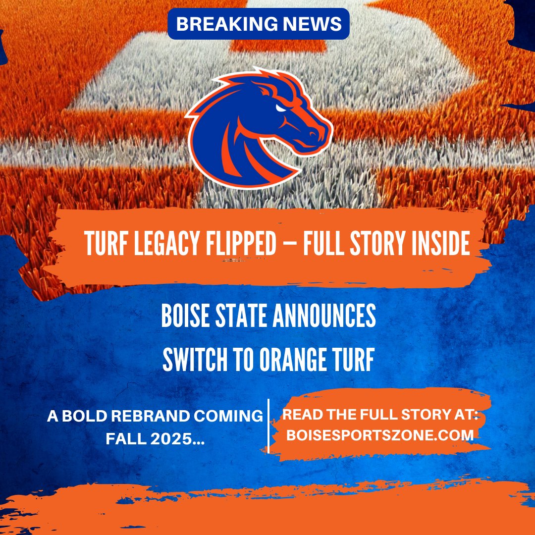 BREAKING: Boise State is ditching the blue turf.
A bold new rebrand is coming in 2025 — and it’s not what Bronco Nation expected. 🟠
Full story: BoiseSportsZone.com

#BoiseState #BlueTurf #OrangeTurf #CFB #GoBroncos