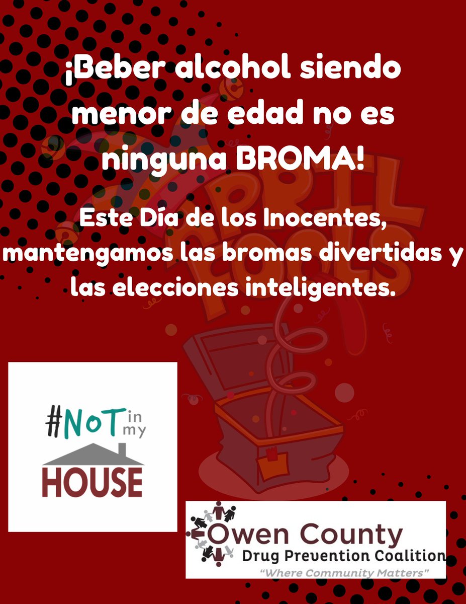 Underage drinking is no JOKE! This April Fools' Day let's  keep the pranks fun and choices smart. #notinmyhouse #AprilFoolsDay