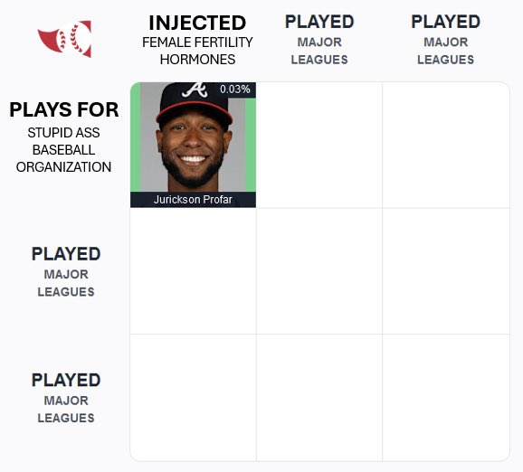 Off to a great start on today’s Immaculate Grid😤💯💪