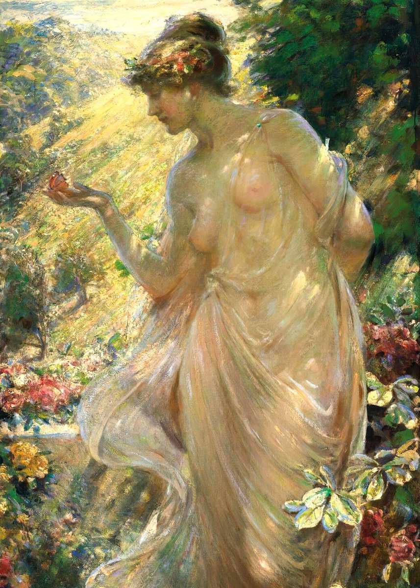 "The Butterfly" 
By Robert Fowler. (1850 – 1926)🖌️🌹
Scottish Painter.