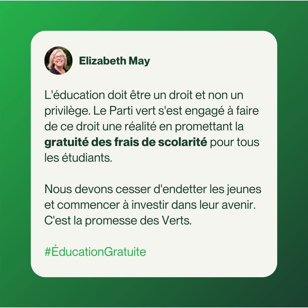 Investir dans nos étudiants, c'est investir dans notre avenir. Il est temps que l'éducation soit accessible à tous. #votezpour
