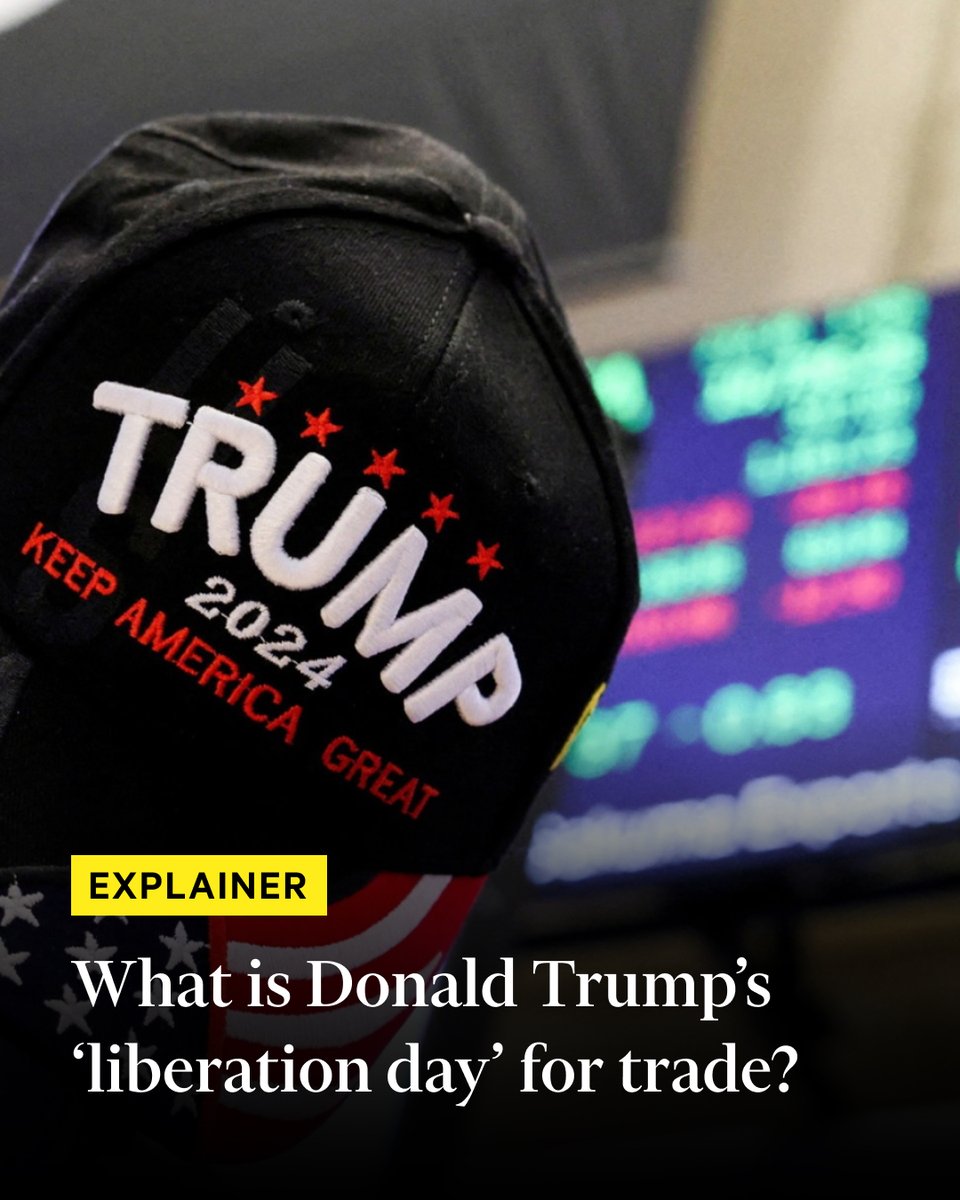 FT's tweet photo. Donald Trump has declared that April 2 will be 'Liberation Day,' when he plans a sweeping escalation of his trade policy. Here's what you need to know. https://t.co/wOeS2pNXNF https://t.co/8ie7uut8TC