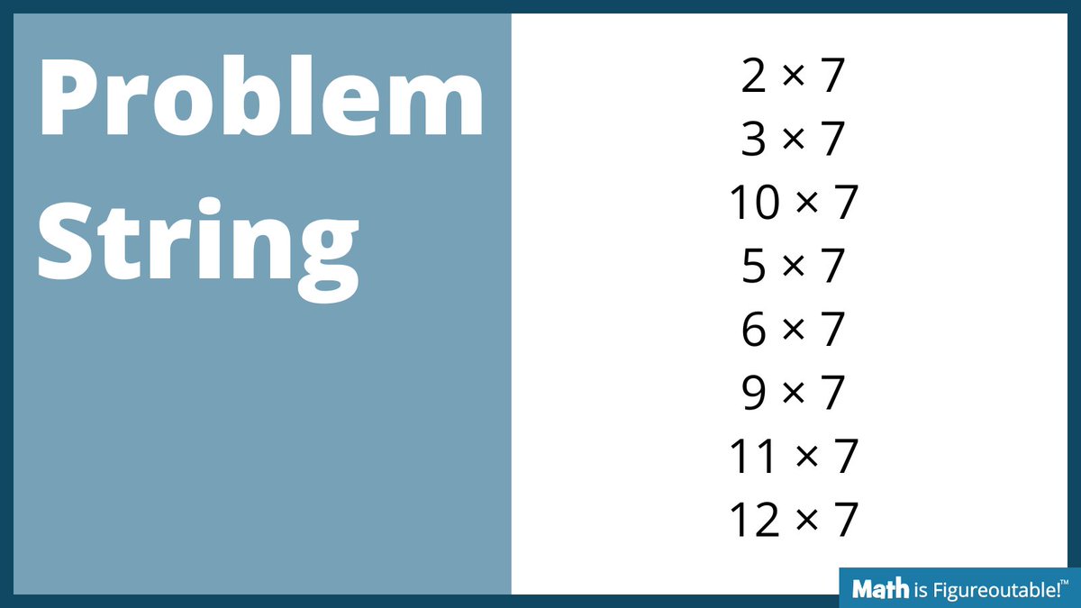 pwharris's tweet image. #TryThisTuesday
A #ProblemString building intuition to naturally lead to knowing the facts!

Coolest routine out there!

-Give one at a time
-Ask about connections
-Make thinking visible
-Repeat
-Generalize!

#MathIsFigureOutAble #MTBoS #ITeachMath #MathEd