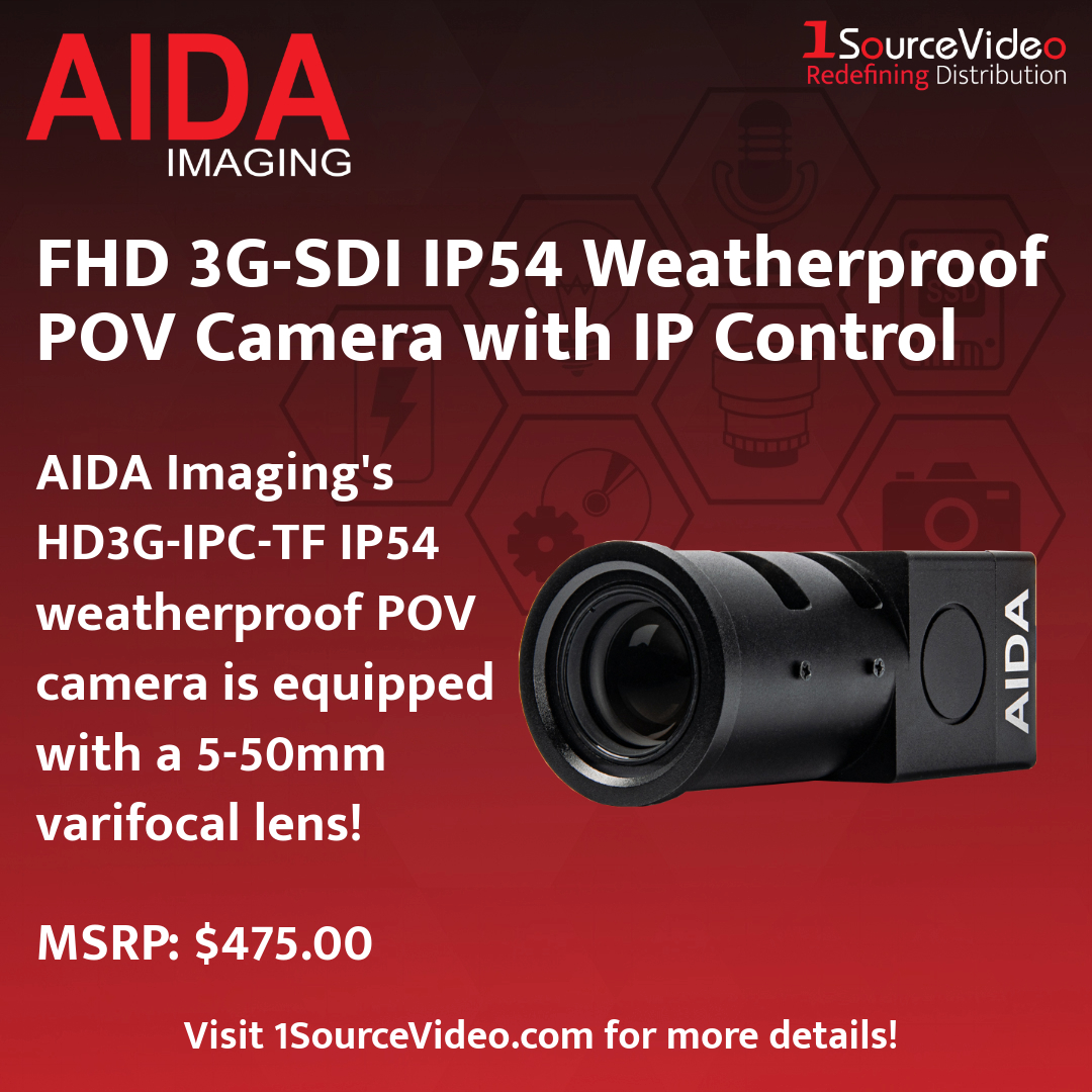 1sourcevideo's tweet photo. @AIDA Imaging's HD3G-IPC-TF Full HD 3G-SDI POV camera boasts IP control with exceptional image quality!

#1SourceVideo #distribution #RedefiningDistribution #AIDAImaging #POVcamera #HD3GIPCTF #FullHD #3GSDI #IPcontrol #filmmaking #videoproduction #cinematography #filmequipment https://t.co/3cvJU12Gxg