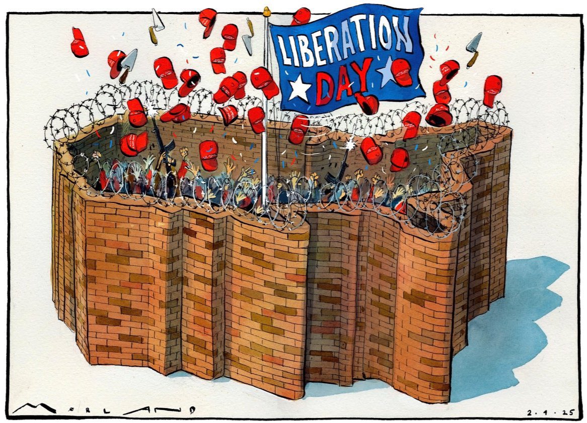 Morten Morland <a href="/mortenmorland/">Morten Morland</a> on Donald Trump’s ‘liberation day’ #Trump #LiberationDay #TrumpTariffs <a href="/thetimes/">The Times and The Sunday Times</a> – political cartoon gallery in London original-political-cartoon.com
