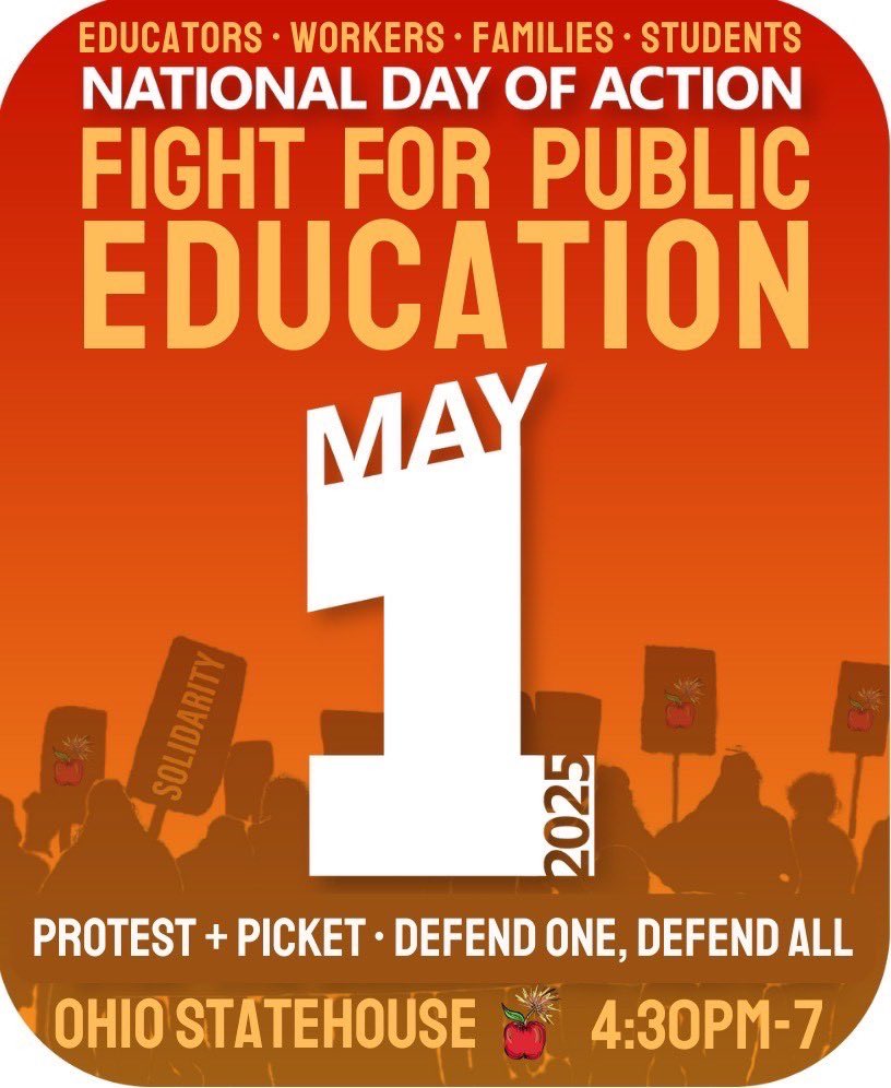 We won’t stand by and watch while public education is dismantled. All out for a Statehouse mass picket on May 1.

Our Schools, and Our Futures are #InOurHands!