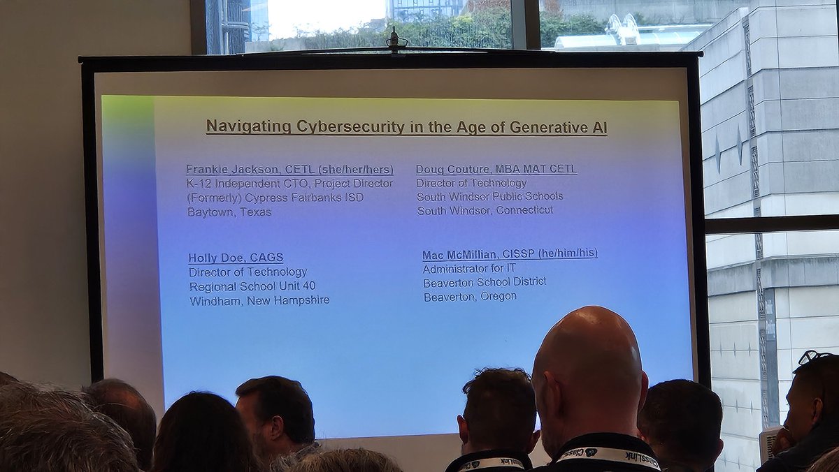 Attended session Navigating Cybersecurity in the Age of AI at <a href="/CoSN/">CoSN</a>. Mentioned Mitre Attack, CoSN TLE, NIST, MfA, etc. <a href="/Jackson3Frankie/">frankie jackson</a> #CoSN2025 #CybersecurityK12