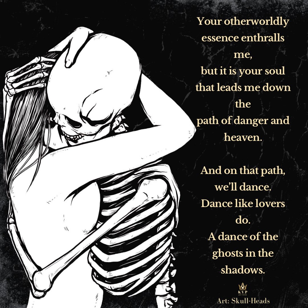 “Beautiful Misery”

I submit myself to your love,
Matching our beats
Like an echo of a dying star…

©️KVP
Skull Heads Art

kimvpoetry.com/2025/04/01/bea…