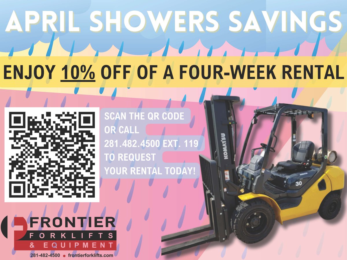 frontierfork's tweet image. SPRING into SAVINGS!
CALL 281-482-4500 TODAY!
