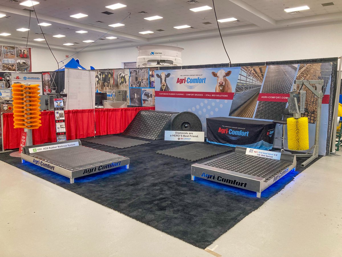 ComfortAgri's tweet photo. Step into comfort at Canadian Dairy XPO April 2-3 at Booth 59E! From stall bedding to cow brushes, we’ve got the solutions to keep your herd happy and productive. Stop by and see how Agri-Comfort can support your operation. https://t.co/QnPYsKxFPX