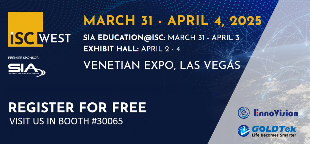 Heading to #ISCWest2025? Don’t miss booth 30065! See #GoldTek EnnoVision’s latest battery-powered camera &amp; video doorbell demo—featuring the #Ambarella CV28 chip + ultra-low power #InnoPhaseIoT #Talaria Wi-Fi + BLE platform.

Next-gen smart home tech, live at the Venetian Expo!