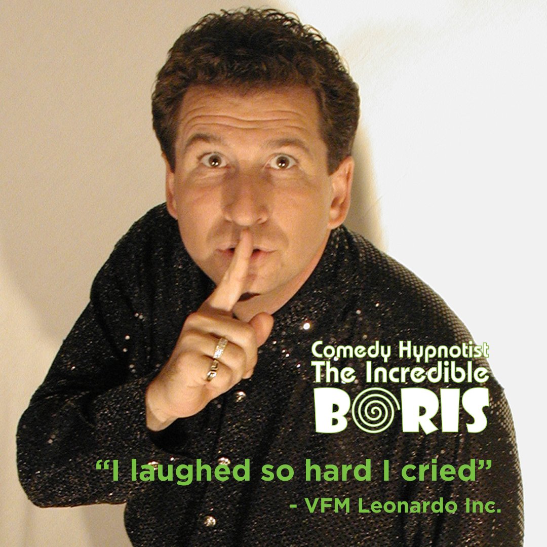 "I laughed so hard I cried!"

That’s what people say about The Incredible BORIS, and you can experience it yourself!

On April 3, get ready for a fast-paced, side-splitting comedy hypnosis show where the audience becomes the stars! Could you be next? 

bit.ly/4kXFo9i