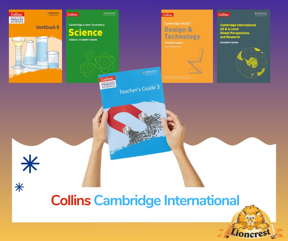 LioncrestEdu's tweet image. Collins Cambridge International titles are now available from Lioncrest Education! From Primary to A-Level, these resources build essential skills in reading, writing, and language analysis. Contact us to learn more!  #CambridgeLearning #EducationResources