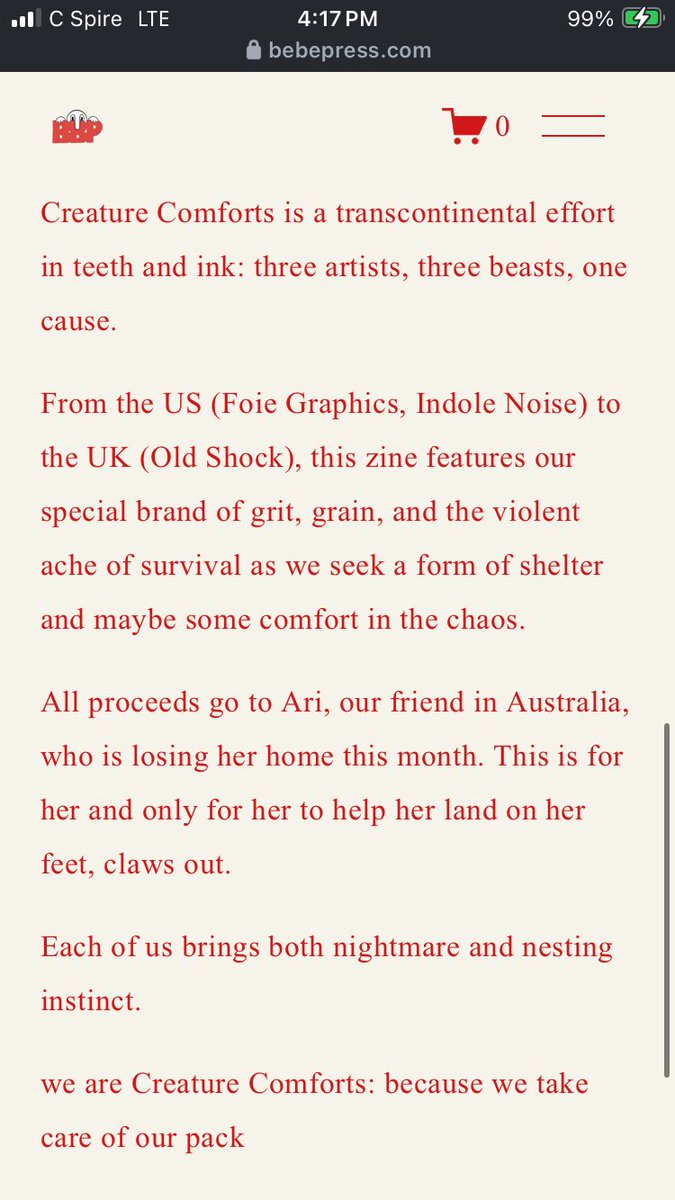 Stoked to announce this zine! 
A collaboration between <a href="/foie_graphics/">Foie Graphics</a> , Old Shock, and myself, benefiting our friend Ari

30 pages, riso printed by BBPress