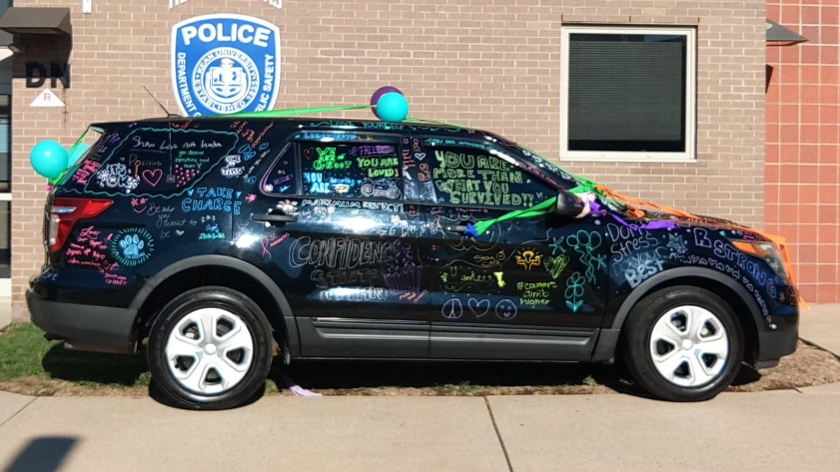 During the Week Of Action, KUPD and Res Life partnered for Paint a Cruiser for Support, where students could leave messages of hope to Sexual Assault Victims.

Thanks to all that came out to support this event!