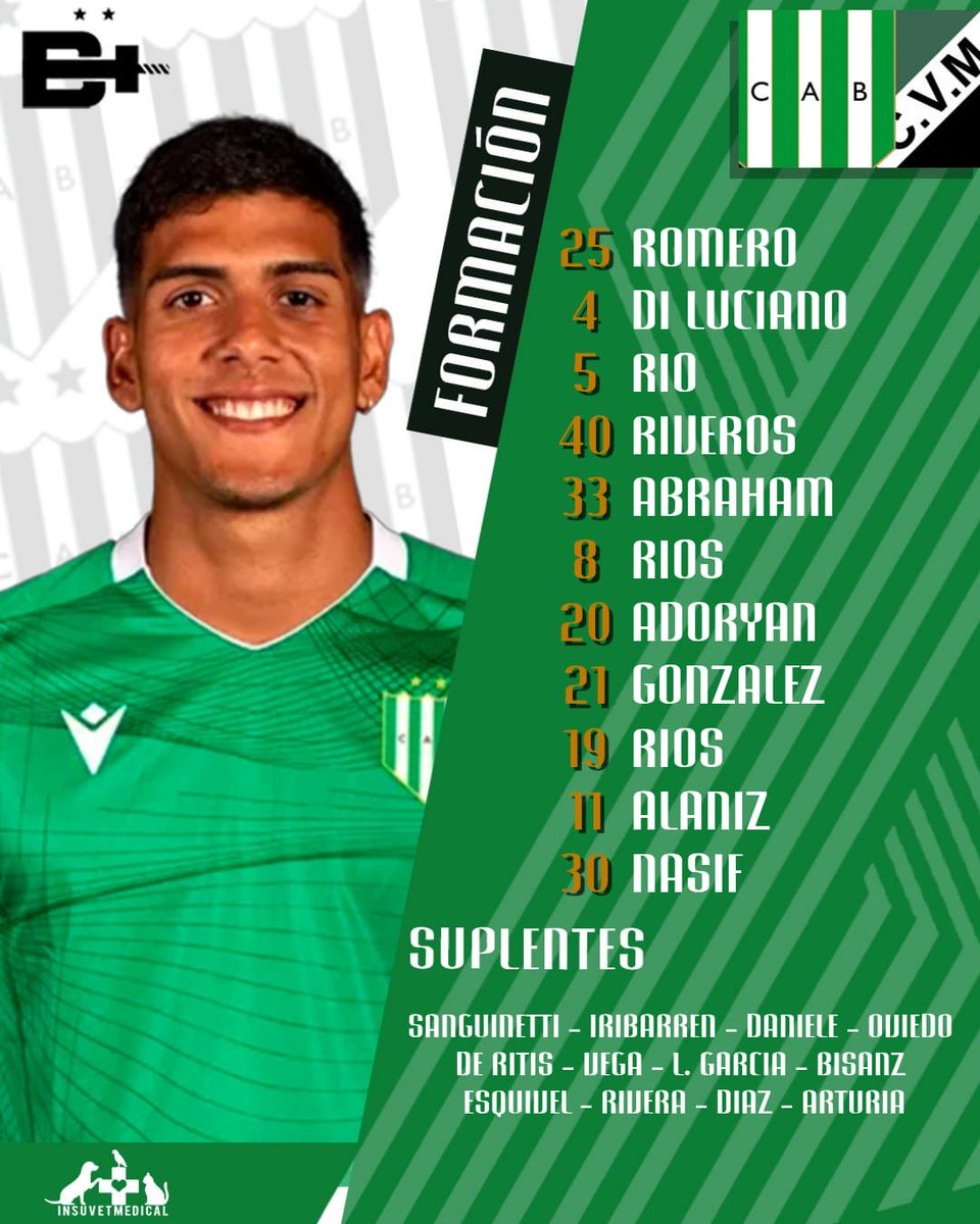 ✅️𝔽𝕆ℝ𝕄𝔸ℂ𝕀𝕆ℕ ℂ𝕆ℕ𝔽𝕀ℝ𝕄𝔸𝔻𝔸

Estos son los 11 elegidos por Broggi para el partido frente a Villa Mitre.

#VamosTaladro💚🤍💚