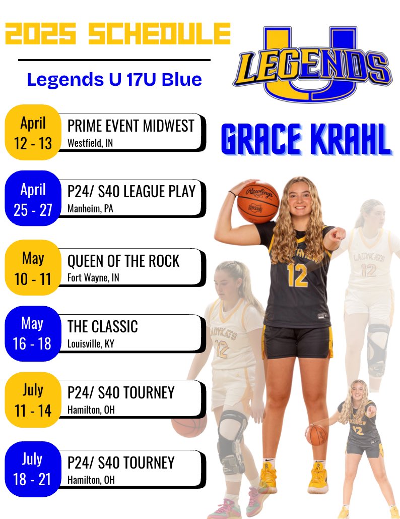 Grace Krahl (@gracekrahl12) on Twitter photo Eager for it to start!! Hereβs the schedule! ππ<a href="/Legends_Bball/">Legends U Basketball</a> <a href="/BryceMcKey/">Bryce McKey</a> Eager for it to start!! Hereβs the schedule! ππ<a href="/Legends_Bball/">Legends U Basketball</a> <a href="/BryceMcKey/">Bryce McKey</a>