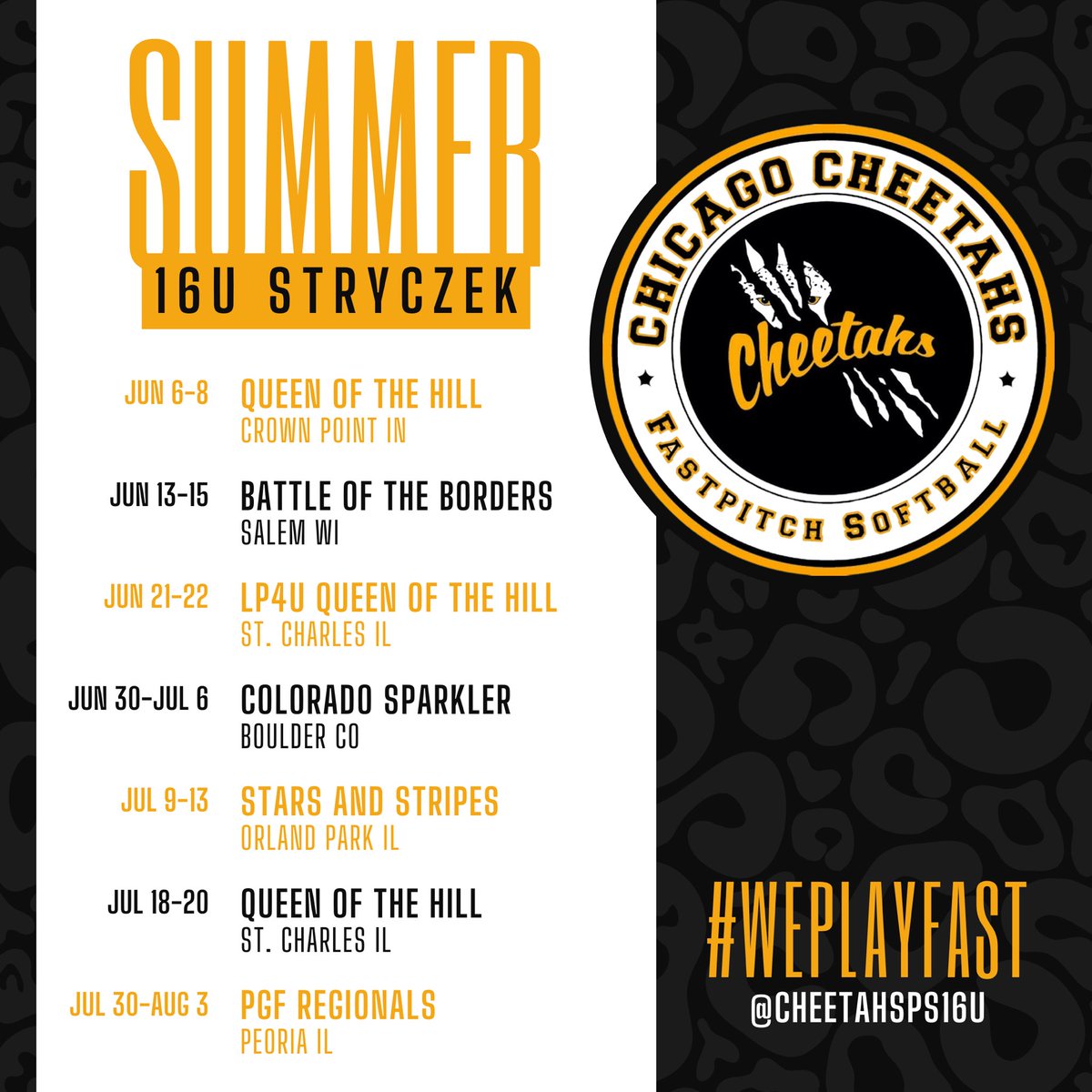 Chicago Cheetahs Stryczek 16u (@cheetahsps16u) on Twitter photo With the calendar turning to April 1st today, we’re now just over 2 months away from our summer schedule. Start making your plans to come out and see us play! 🔥🔥🔥 #weplayfast <a href="/BoDomeBville/">Bo Dome Bensenville</a> <a href="/ExtraInningSB/">EXTRA INNING SOFTBALL</a> <a href="/LineDsoftball/">Line Drive Media</a> With the calendar turning to April 1st today, we’re now just over 2 months away from our summer schedule. Start making your plans to come out and see us play! 🔥🔥🔥 #weplayfast <a href="/BoDomeBville/">Bo Dome Bensenville</a> <a href="/ExtraInningSB/">EXTRA INNING SOFTBALL</a> <a href="/LineDsoftball/">Line Drive Media</a>