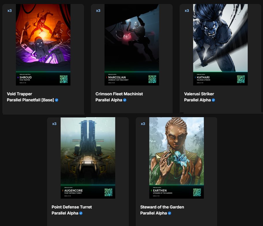 Worlds Top 16 loot has arrived 🔥🔥🔥

Special versions of some of the most iconic cards from each Parallel.

This is why I love <a href="/ParallelTCG/">Parallel</a> — they always do cool shit like this. I’m all for it 🙌
