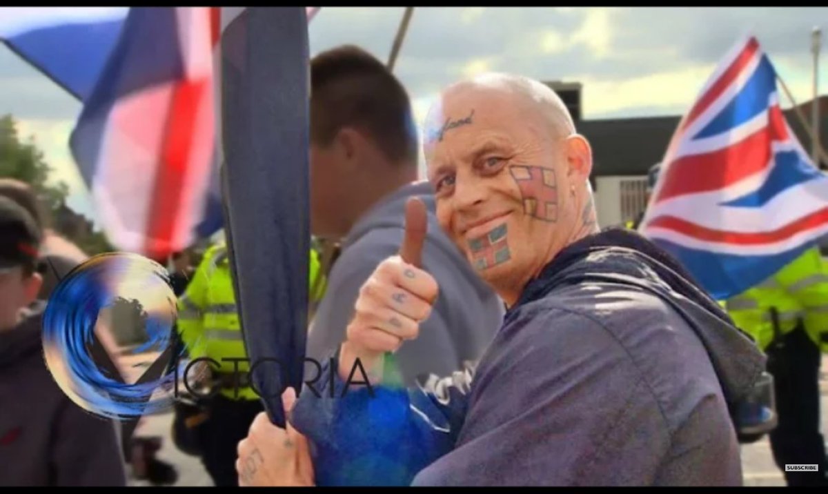 Paul golding made such a fuss over <a href="/KennySmithHP/">Kenny Smith</a> having a 'swastika tattoo' on his chest (which is yet to be confirmed) but yet here is an average member of <a href="/BFirstParty/">Britain First</a>