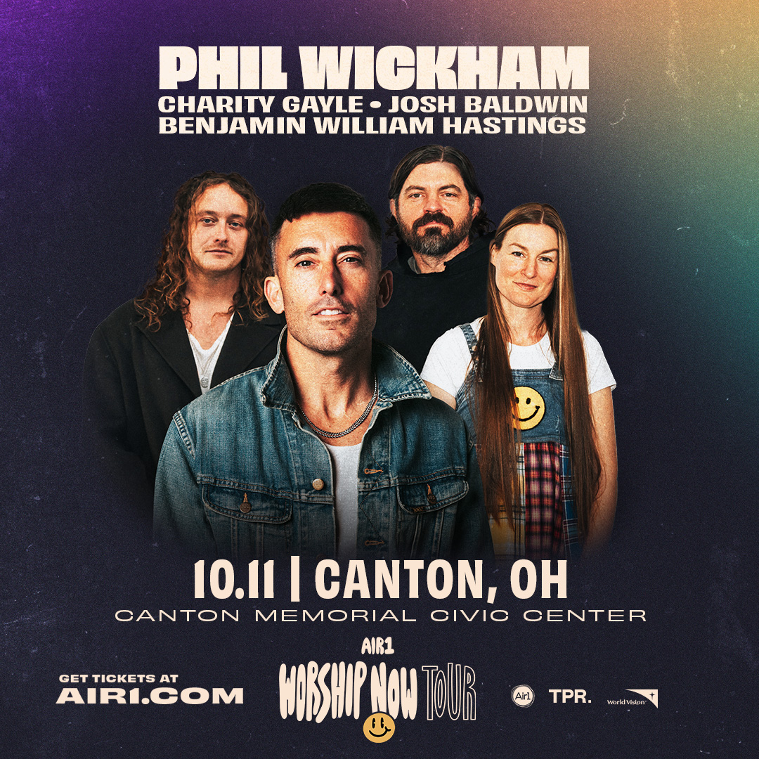 JUST ANNOUNCED! Phil Wickham, Charity Gayle, Josh Baldwin, and Benjamin William Hastings are coming to the Canton Civic Center on October 11 for the AIR1 Worship Now Tour! Don't miss out- tickets go on sale April 10!