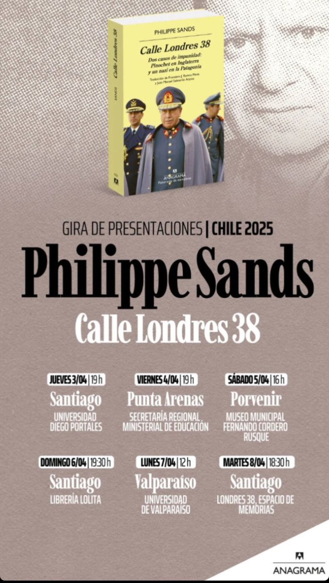 No se pueden perder el último libro de Philippe Sands sobre crímenes de Lesa humanidad y justicia  en Chile,vistos desde  el caso de Walter Rauff y Augusto Pinochet.