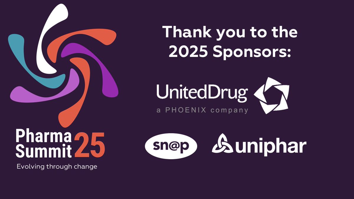 The PMI (Pharmaceutical Managers' Institute) (@pharmamgrsinst) on Twitter photo Huge thanks to the sponsors of our 2025 Pharma Summit for their support of this event:
Gold: <a href="/united_drug/">United Drug</a>
Lunch: Allphar Services / <a href="/UnipharComm/">Uniphar | Commercial</a>
Print & Design Partner: <a href="/SnapIreland/">Snap Ireland</a>
thepmi.com/events/
#thepmi25 #pharmasummit #thankyou Huge thanks to the sponsors of our 2025 Pharma Summit for their support of this event:
Gold: <a href="/united_drug/">United Drug</a>
Lunch: Allphar Services / <a href="/UnipharComm/">Uniphar | Commercial</a>
Print & Design Partner: <a href="/SnapIreland/">Snap Ireland</a>
thepmi.com/events/
#thepmi25 #pharmasummit #thankyou