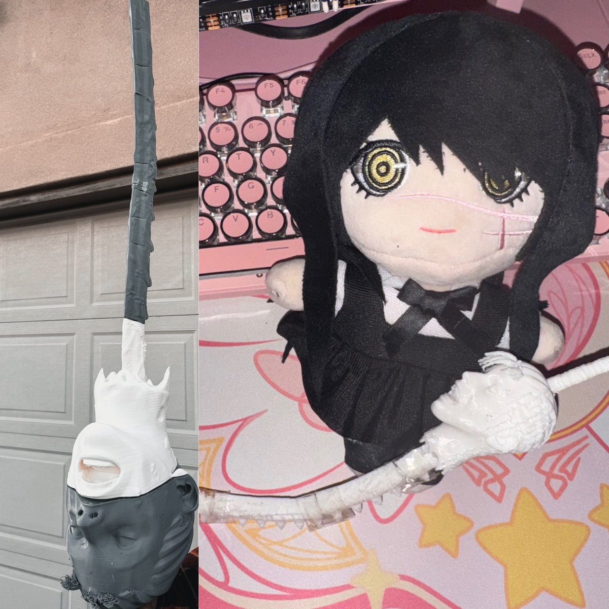 WarDevil_Yoru's tweet image. Also, my spinal cord sword and plushie Yoru’s spinal cord sword. I still need to paint both of them