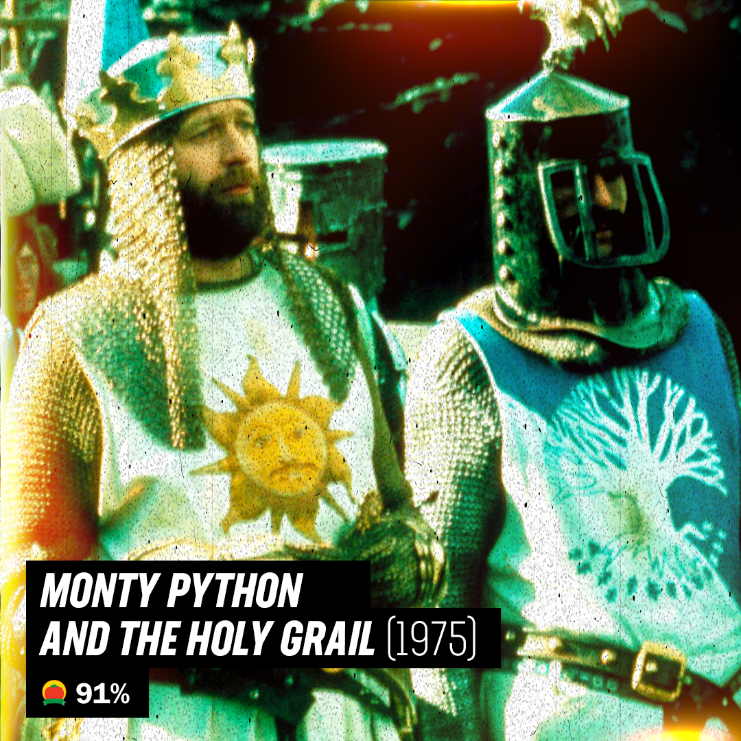 RottenTomatoes's tweet image. #MontyPythonAndTheHolyGrail was released in theaters 50 years ago today! editorial.rottentomatoes.com/guide/best-mov…