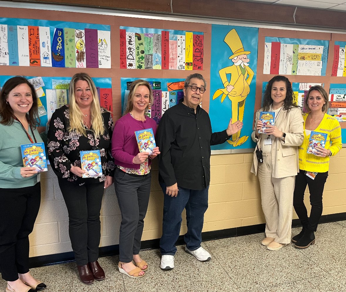 MsAmodeoAP's tweet image. Such a great day at MES celebrating our One School, One Book selection for the 2024-2025 school year.  🧡🍋Both students and staff had a blast meeting and hearing from the author Chris Grabenstein. Thank you to everyone for all your hard work and support. #GoDukes @GoMESDukes