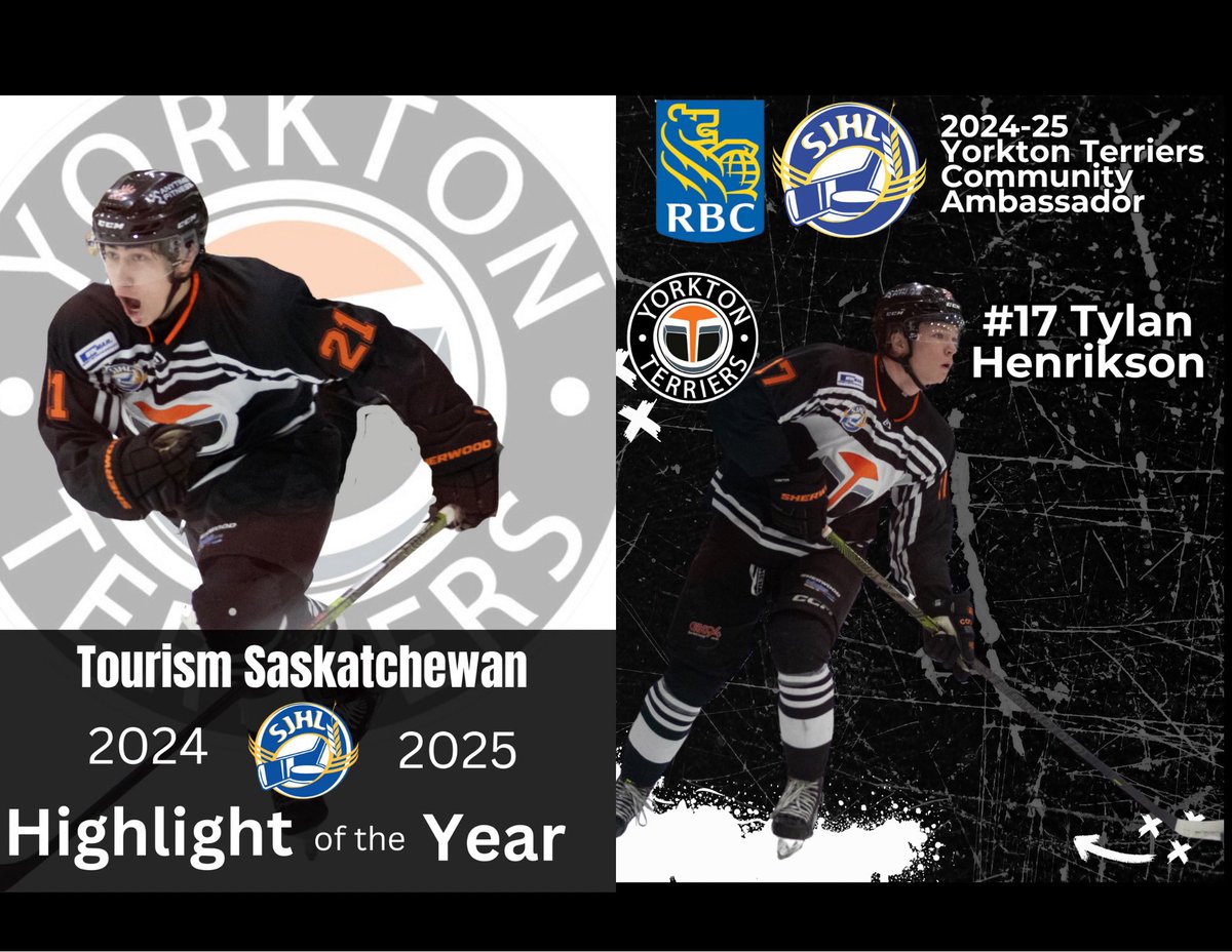 SJHLTerriers's tweet photo. Have you voted today?
#21 David Coyle is up for the Tourism Saskatchewan SJHL Highlight of the Year
https://t.co/fvvVd5oh1A
#17 Tylan Henrikson is up for the RBC SJHL Community Ambassador of the Year
https://t.co/D1dWCQHPER
#VOTECOYLE
#votetylan
#yorktonterriers
#SJHL https://t.co/OwyhNlIBmQ
