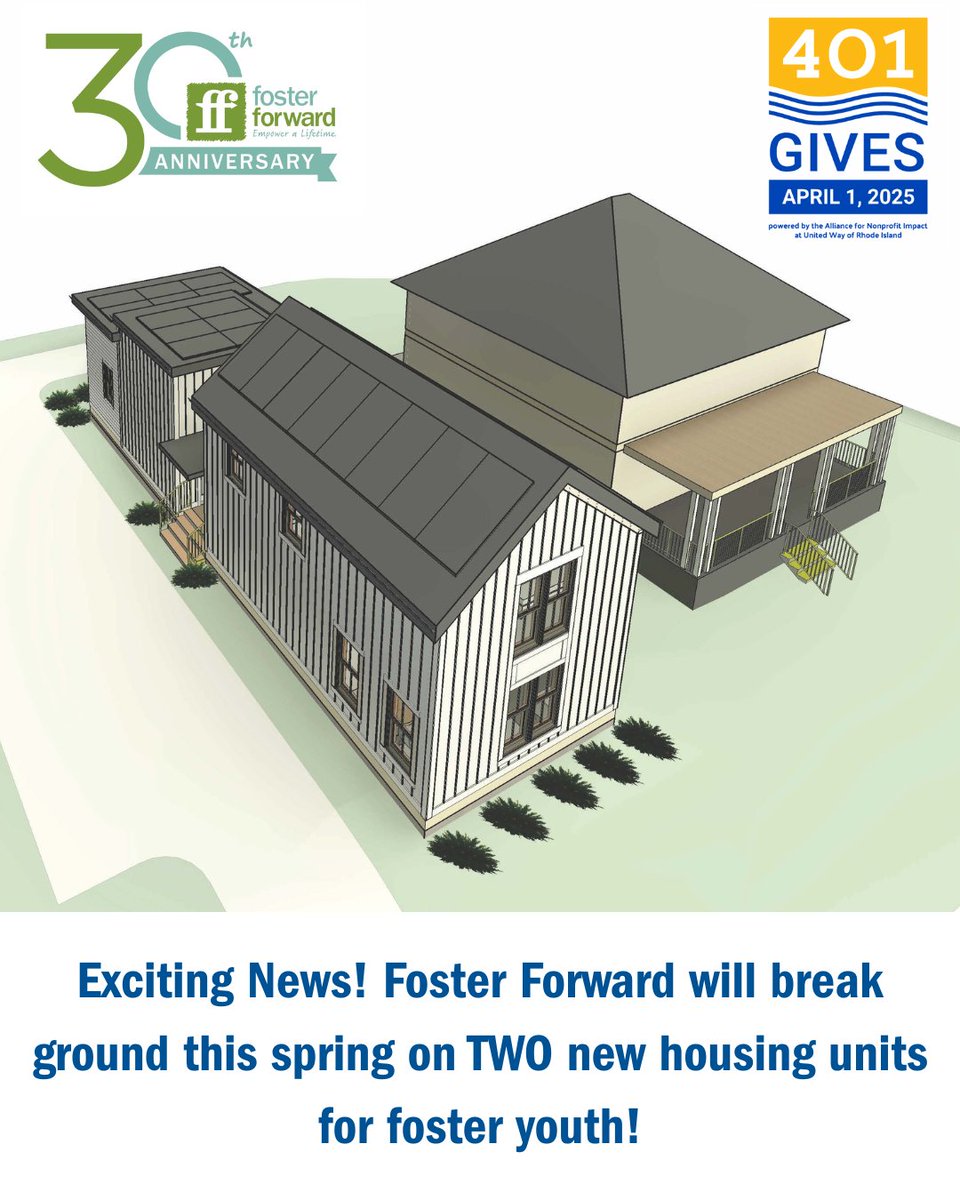 Coming soon: 2 new homes for foster youth!

🛠️ New RI law = new possibilities
🏡 Energy-efficient, donor-powered

Learn more: fthr-content.fosterforward.net/401Gives-Housi…

#401Gives #FosterForward #HousingSolutions