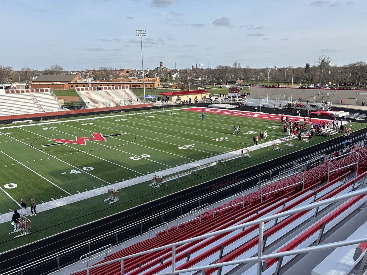 Track: Sunny day for the first high school track meet! Go Redskins!