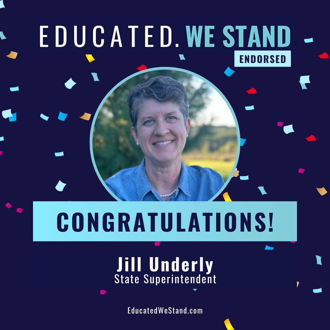 educatedwestand's tweet photo. Congratulations Jill Underly on your reelection as Wisconsin Superintendent of Public Instruction! We are grateful the students of Wisconsin have a Superintendent who believes protecting public education at every level. https://t.co/sPTSRZ9fgo