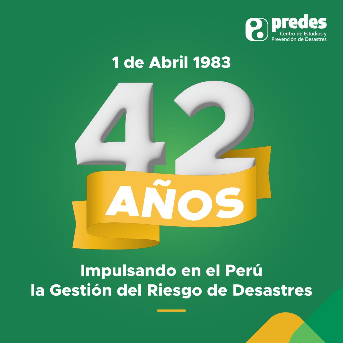 predes_org's tweet photo. ¡𝐏𝐫𝐞𝐝𝐞𝐬 𝐜𝐮𝐦𝐩𝐥𝐞 𝟒𝟐 𝐚𝐧̃𝐨𝐬 𝐢𝐦𝐩𝐮𝐥𝐬𝐚𝐧𝐝𝐨 𝐥𝐚 𝐠𝐞𝐬𝐭𝐢𝐨́𝐧 𝐝𝐞 𝐫𝐢𝐞𝐬𝐠𝐨𝐬 𝐝𝐞 𝐝𝐞𝐬𝐚𝐬𝐭𝐫𝐞𝐬 ! 
📌Revive con nosotros los hitos más importantes de nuestra historia en esta línea de tiempo: 📷 https://t.co/JhJgQ3Q8O6
#aniversariopredes https://t.co/PWGyHw7fql