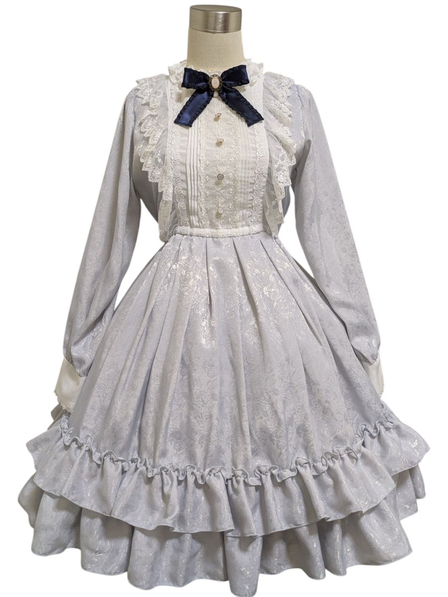 Pinasweetcollection ローズジャガード ローズジャガードワンピース新色（ライトグレー）が入荷しております