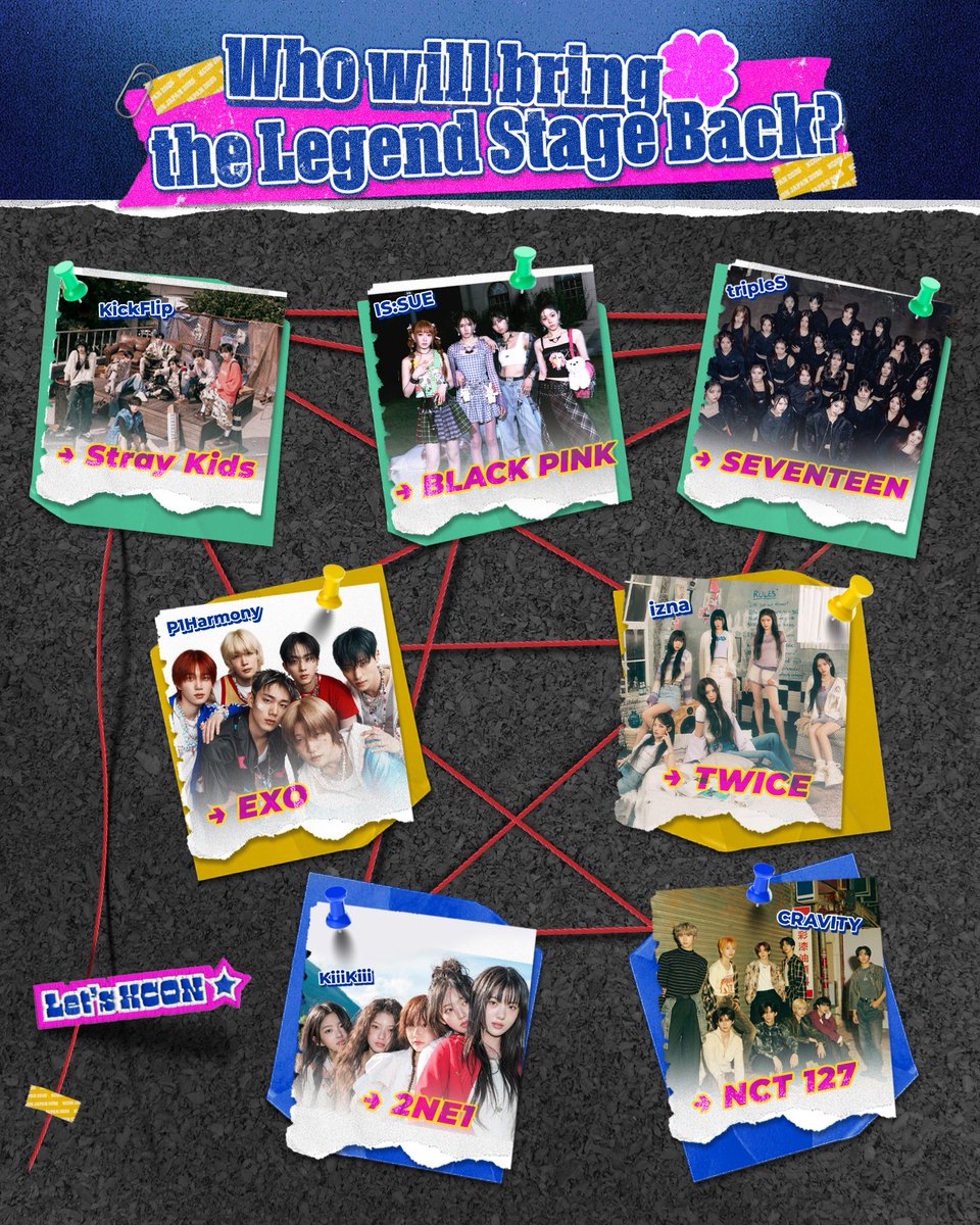 KCON_official's tweet photo. [#KCONJAPAN2025] SPECIAL STAGE SPOILER ✨OPENING STAGE✨

Different OPENING STAGEs which will start off the M COUNTODWN spoiler released here!

毎日異なるステージでM COUNTDOWNの始まりを告げるOPENING STAGEのスポイラーを今公開します！

매일매일 서로 다른 무대로 M COUNTDOWN의 시작을 알릴 OPENING STAGE 스포일러를 지금 공개합니다! 

►DAY 1
#KickFlip → 𝗦𝘁𝗿𝗮𝘆 𝗞𝗶𝗱𝘀 
#ISSUE → 𝗕𝗟𝗔𝗖𝗞 𝗣𝗜𝗡𝗞
#tripleS → 𝗦𝗘𝗩𝗘𝗡𝗧𝗘𝗘𝗡

►DAY 2
#P1Harmony → 𝗘𝗫𝗢
#izna → 𝗧𝗪𝗜𝗖𝗘

►DAY 3
#KiiiKiii → 𝟮𝗡𝗘𝟭
#CRAVITY → 𝗡𝗖𝗧𝟭𝟮𝟳

-
✅ For more information about KCON, 
visit Mnet Plus APP / https://t.co/VTZAm9M0Pf !

✅ KCONに関するもっと多くの情報は  
Mnet Plus App /  https://t.co/VTZAm9M0Pfでご確認ください！

✅ KCON에 대한 더 많은 정보는 
Mnet Plus 앱 /  https://t.co/VTZAm9M0Pf 에서 확인하세요!

-
KCON JAPAN 2025
MAY 9-11
Makuhari Messe

Let's #KCON