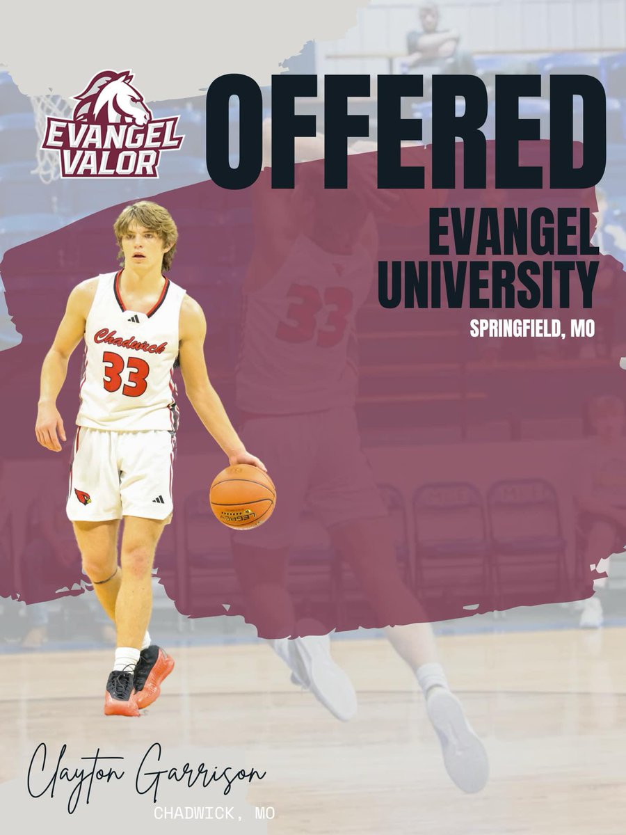 Blessed to receive an offer from Evangel University!