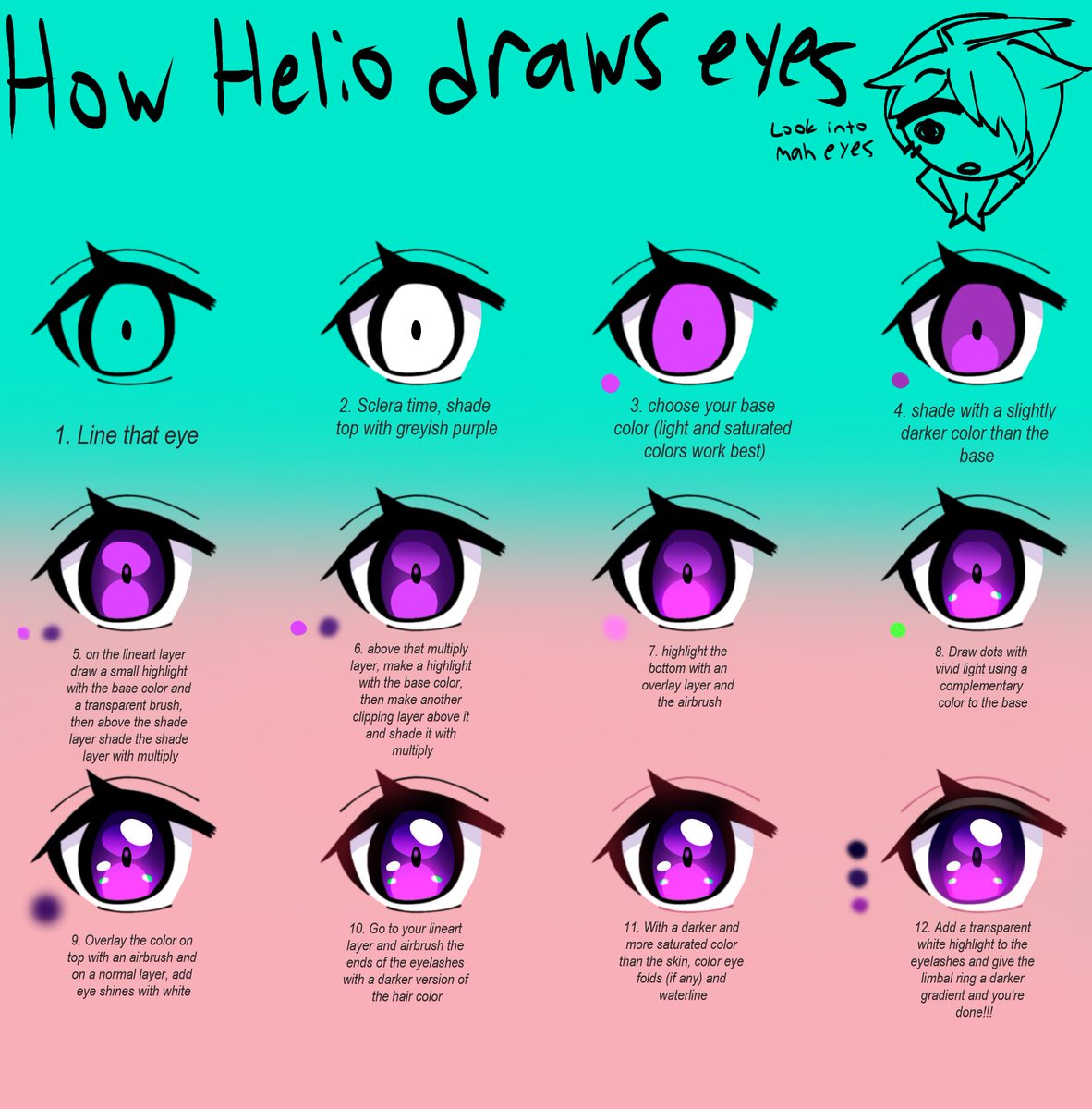 Heliotype9591's tweet photo. Eye tutorial for a decently good anime eye https://t.co/xLDwbL5RL6