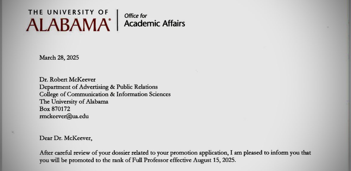 Now that my #AEJMC25 conference papers are submitted, I figure I have time to share a bit of good career news I received yesterday..,