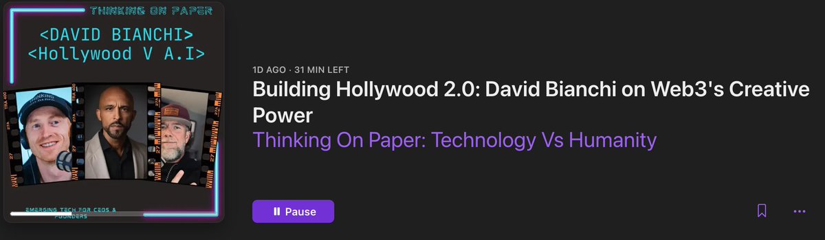 Interested in #film3 #filmmaking &amp; #Blockchain give this a listen - insights into where we stand in film, tech, AI.

podcasts.apple.com/us/podcast/bui…