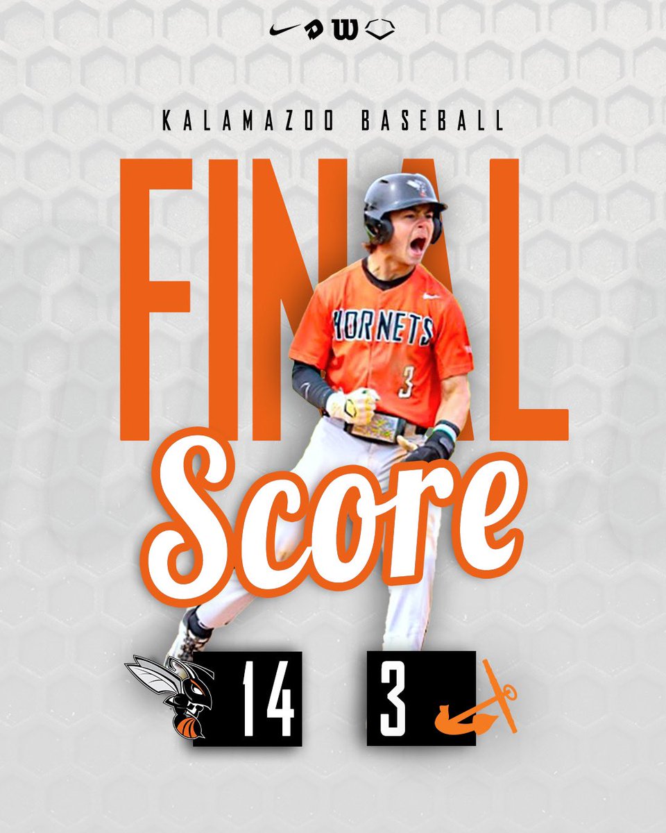 The Hornets take Game 1 in their series against Hope, winning 14-3 in 7 innings. Kalamazoo will face Hope again next week and travel to Calvin this Friday. 🐝⚾️

#d3baseball