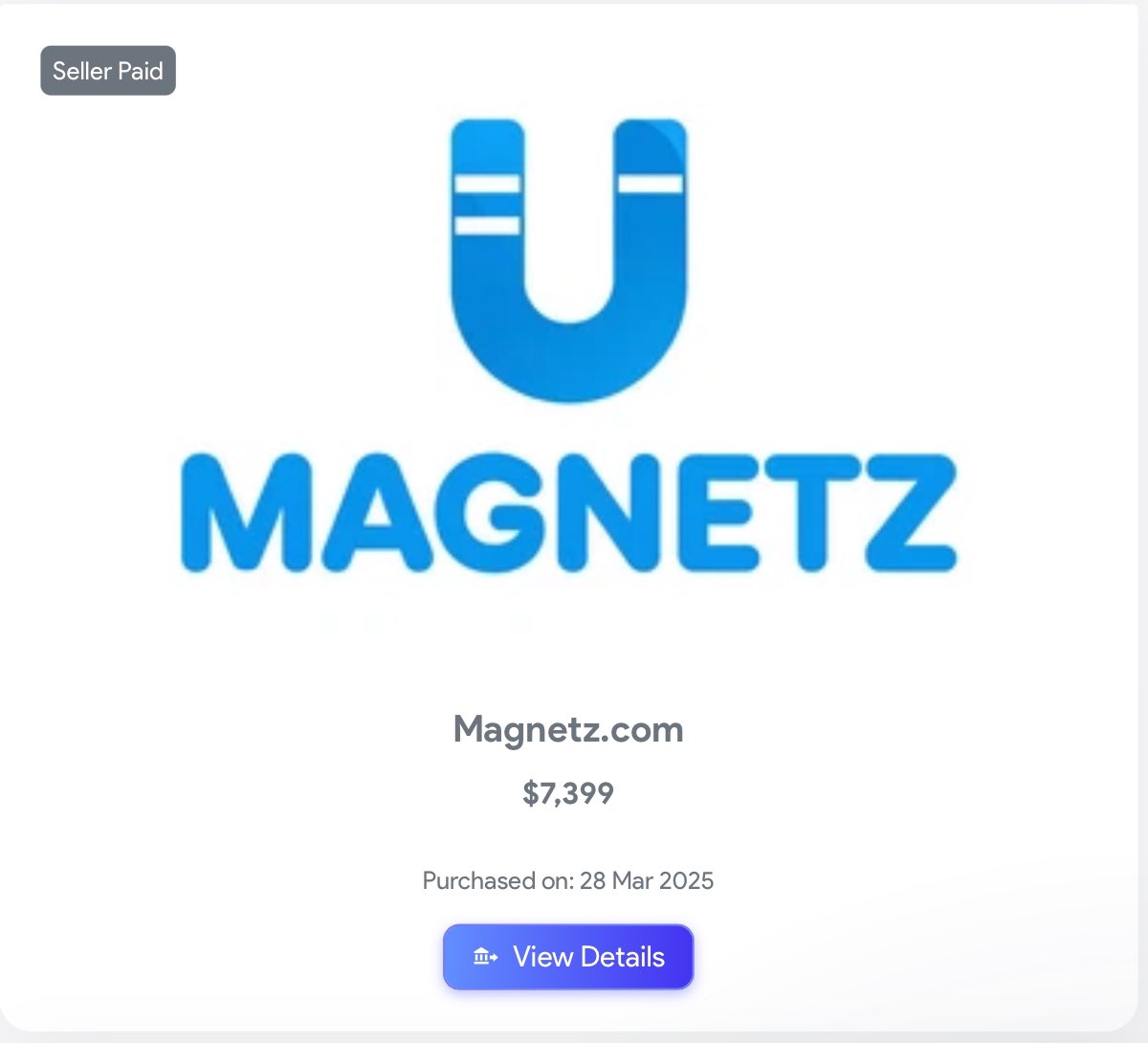 vendname's tweet image. Tell me which domain you want to be appraised.

.com/.ai/.net/.org/.xyz/.io domain
✅ Just leave it down the reply and I’ll get back to you.
✅ We’ll use @dnrater the best out there!

We SOLD Magnetz .com for $7,399
(On 28 Feb 2025)
Appraised $6,779 
(On 13 Feb 2025)
Pictures👇