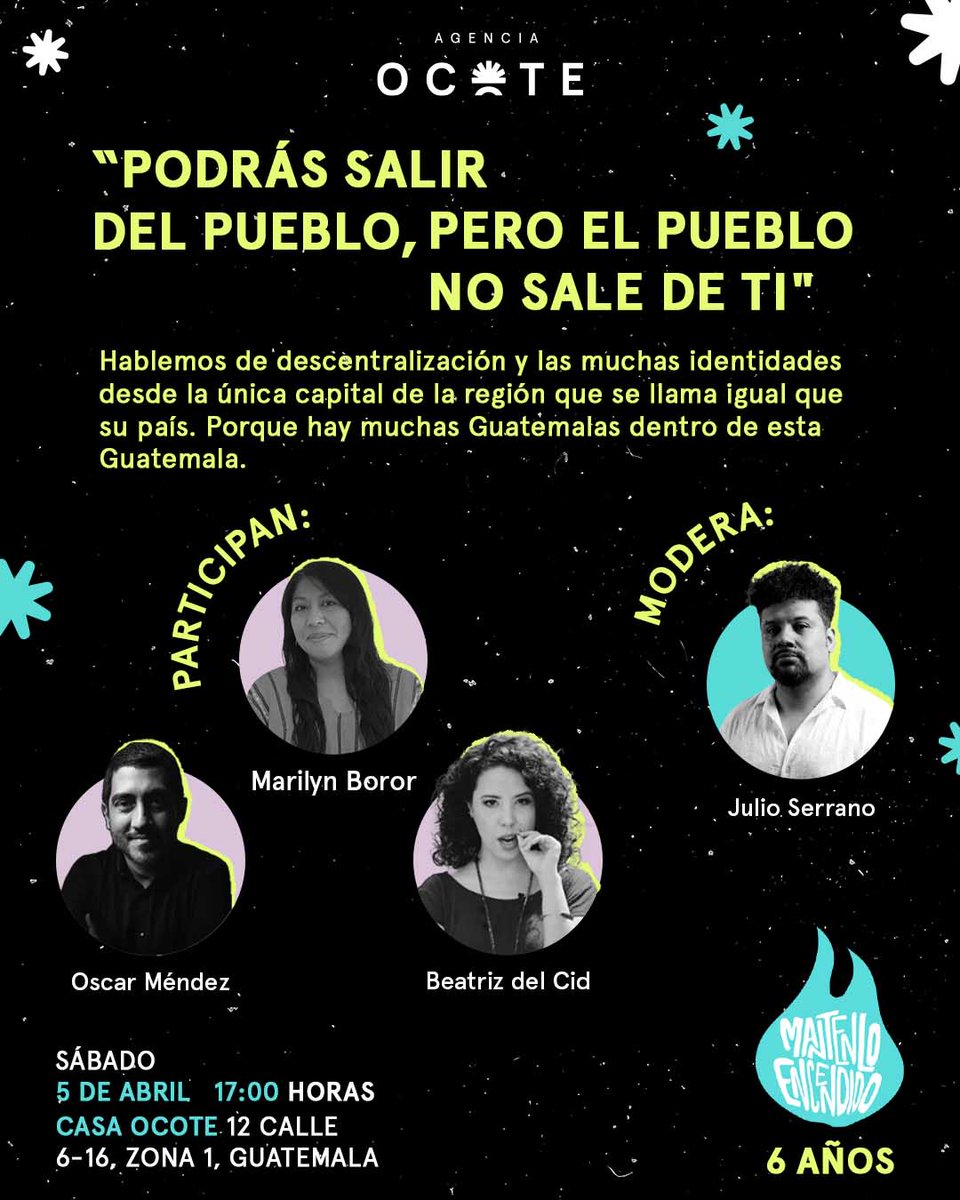 @DaniDaque 🌄 «Podrás salir del pueblo, pero el pueblo no sale de ti».

💬 Una charla para reflexionar sobre lo que implica crecer, vivir o migrar desde fuera de la capital. Porque en un país con tantas realidades, es momento de hablar de descentralización, identidad y territorio en