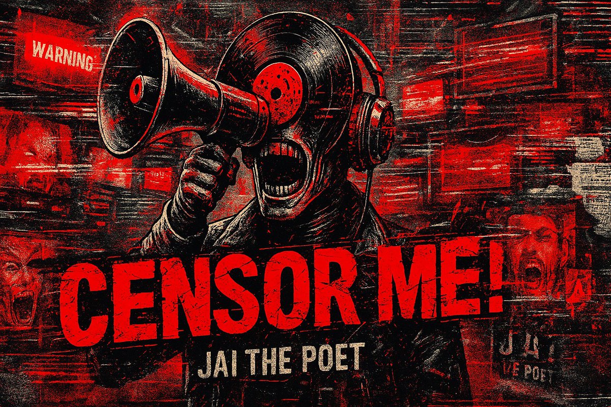 ShieldsJaiden's tweet image. They tried to shut me up.  
So I made a song about it.

⚠️ “CENSOR ME!”  
🧠 Drops April 10 – 12PM EST  
🎧 YouTube + All Platforms

#CensorMe #JaiThePoet #DetroitGlitchBap #METAL #FuckCensorship #OperationNeedleDrop