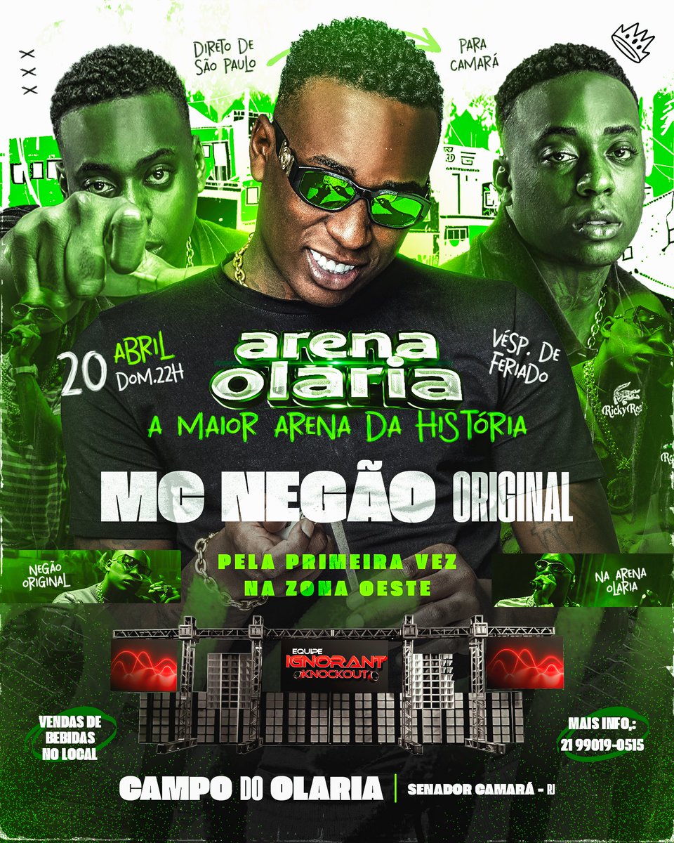 DIA 20 DE ABRIL TEM MC NEGÃO ORIGINAL NO ARENA OLARIA! 🔥